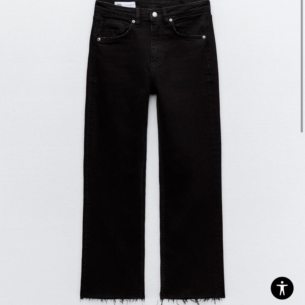 FLARED CROPPED HIGH WAIST TRF JEANS